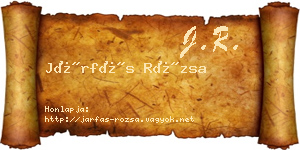 Járfás Rózsa névjegykártya