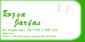 rozsa jarfas business card